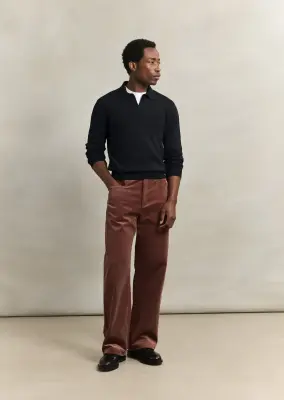 Knitted long sleeve polo — photo 1