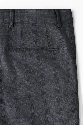 Pantalon de costume Slim Fit - Gris foncé/carreaux — photo 4