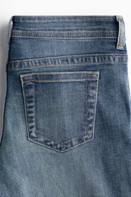 Flared Leg Ultra Low Waist Jeans - Bleu denim — photo 4