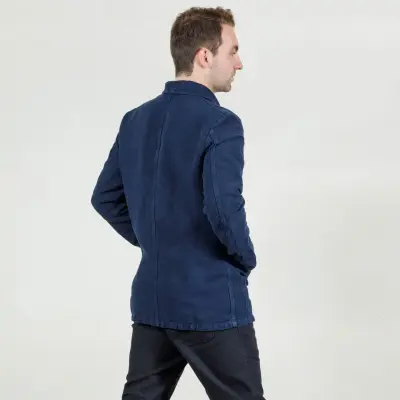 Veste de travail en lin lourd 3L/5C - Navy — photo 2