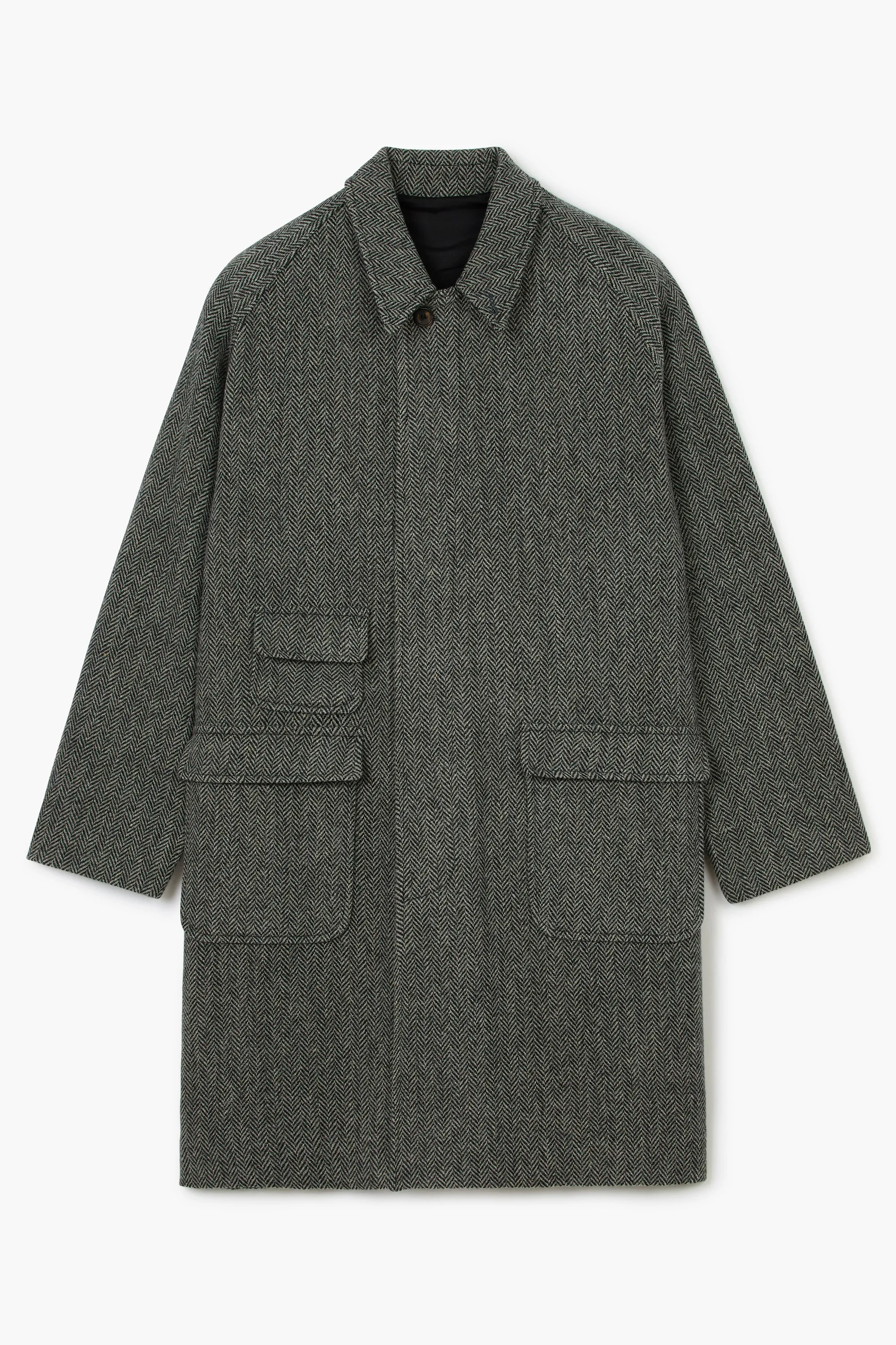 Manteau Balmacaan en laine - Chevron