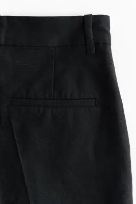 Short chic en lin mélangé - Noir — photo 4