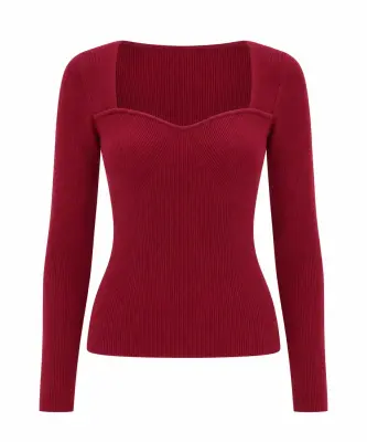 Dylan Knit Top - Red — photo 4