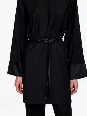 Ceinture nouée en cuir - Noir — photo 1