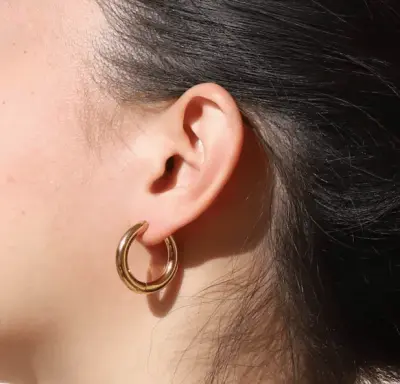 Boucles d'oreilles en acier inoxydable Terrence - Doré — photo 2