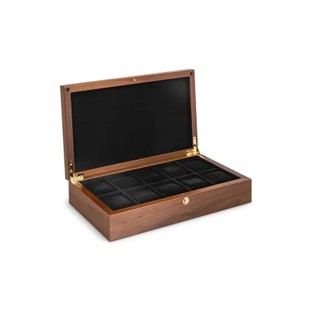 BOITE A MONTRE, Coffret 10 montres placage en noyer mat 309367