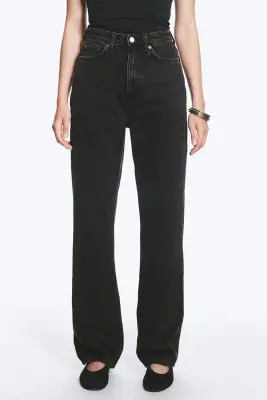 Jean droit standard taille très haute Rowe - Echo Black - Noir — photo 1