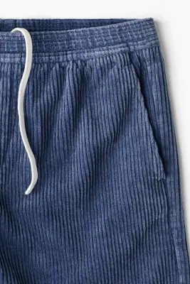 Short Loose Fit en velours côtelé - Bleu foncé — photo 4