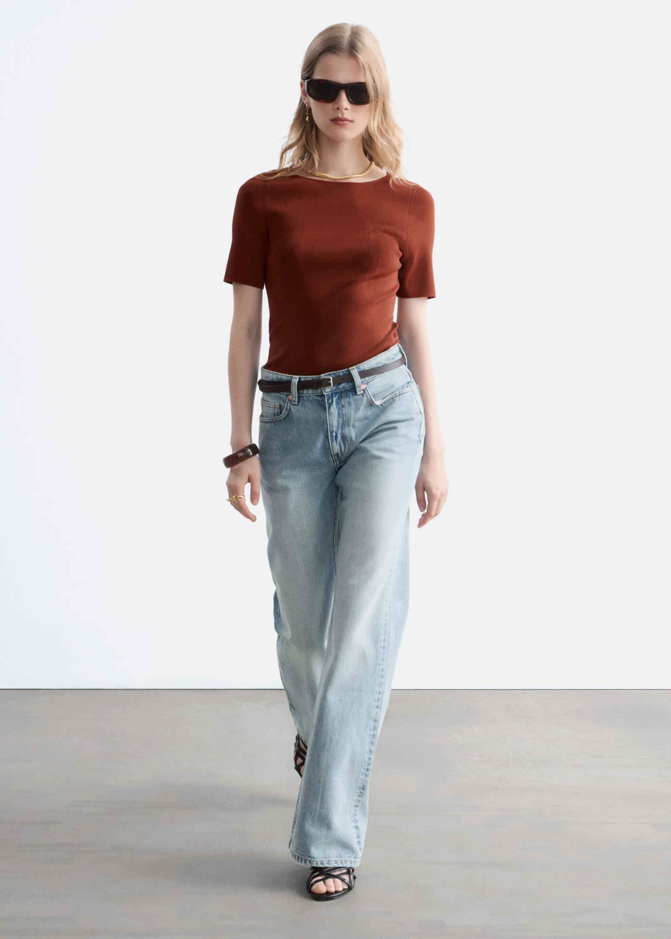 Jean bootcut taille mi-haute - Bleu vintage