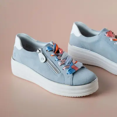 Baskets Remonte D1C06-12 Bleues - Lacets Grande Pointure Femme — photo 4