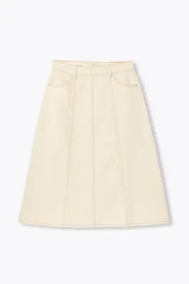 Jupe midi évasée en toile