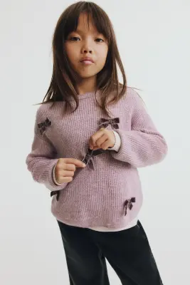 Pull avec applications - Violet ancien/nœuds — photo 2