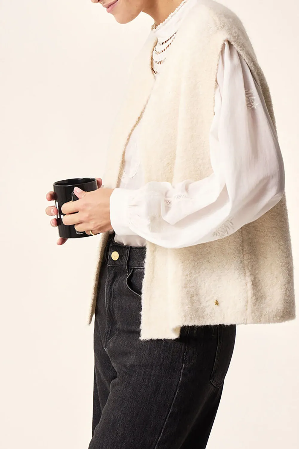 Gilet sans manches Achille Ecru