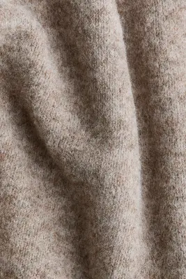 Pull en maille fine avec col - Taupe chiné — photo 4