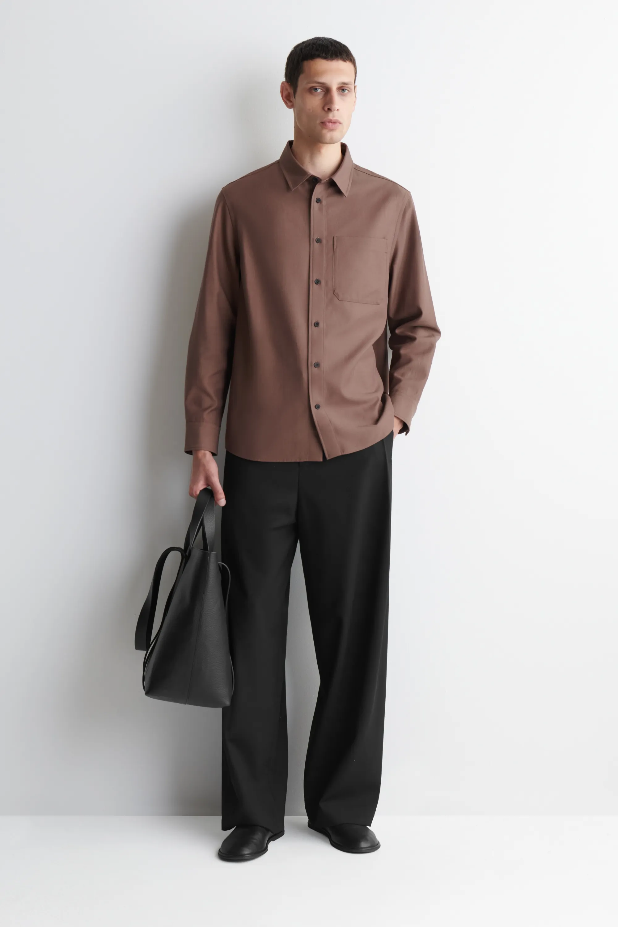 CHEMISE DÉCONTRACTÉE EN SERGÉ - ROUGE ARGILE