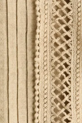 Veste en lin mélangé avec détail en dentelle - Beige clair — photo 4