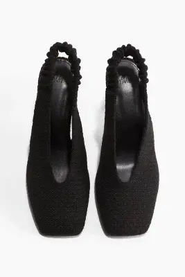 Escarpins en bouclette avec bride arrière - Noir — photo 2