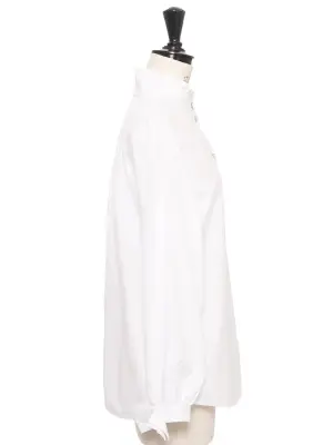 Chemise en coton blanc col à volant noeud aux poignets FW 2023 Prix boutique 1600€ Taille 34 — photo 5