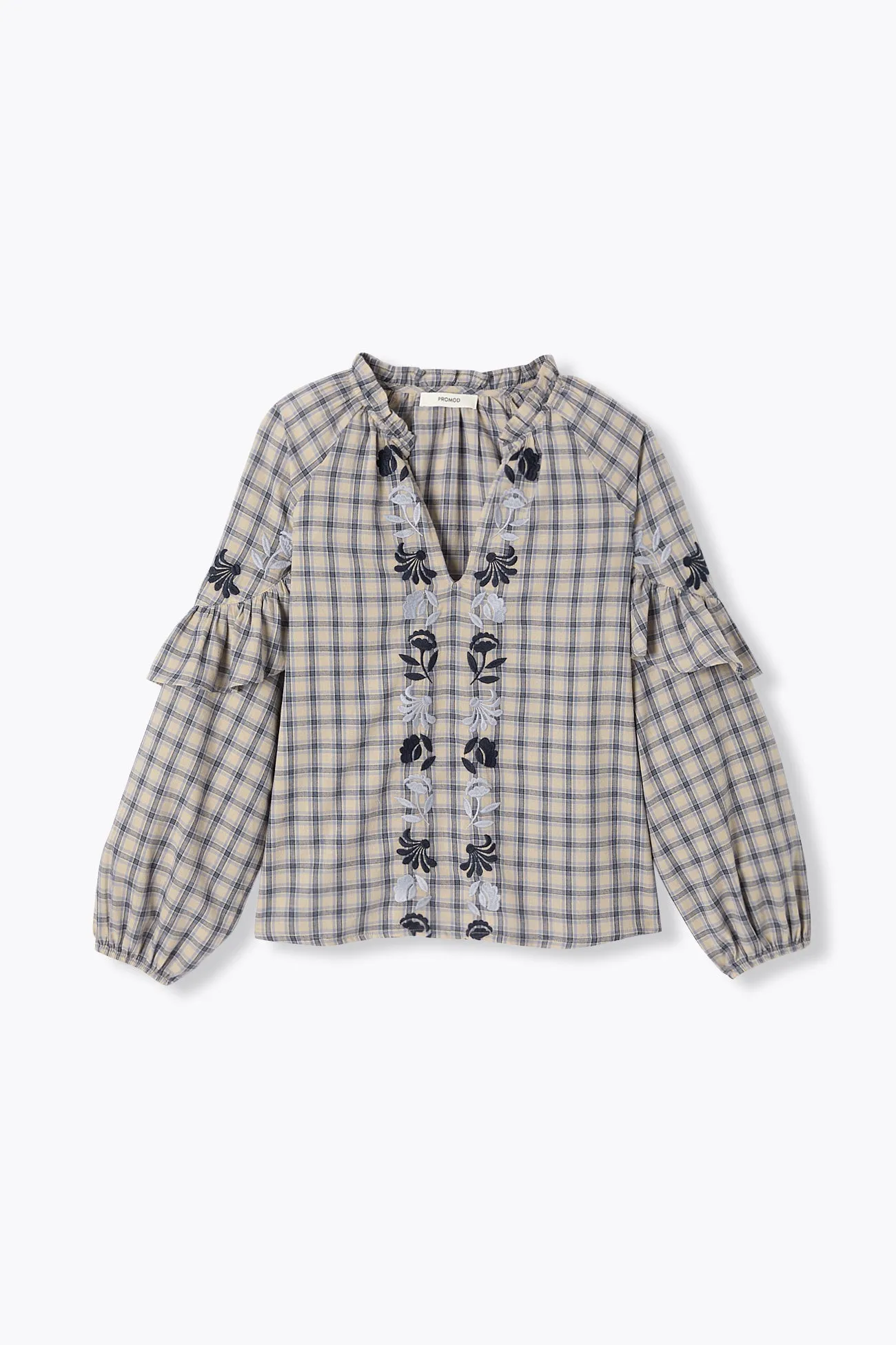 Blouse brodée à volants Femme