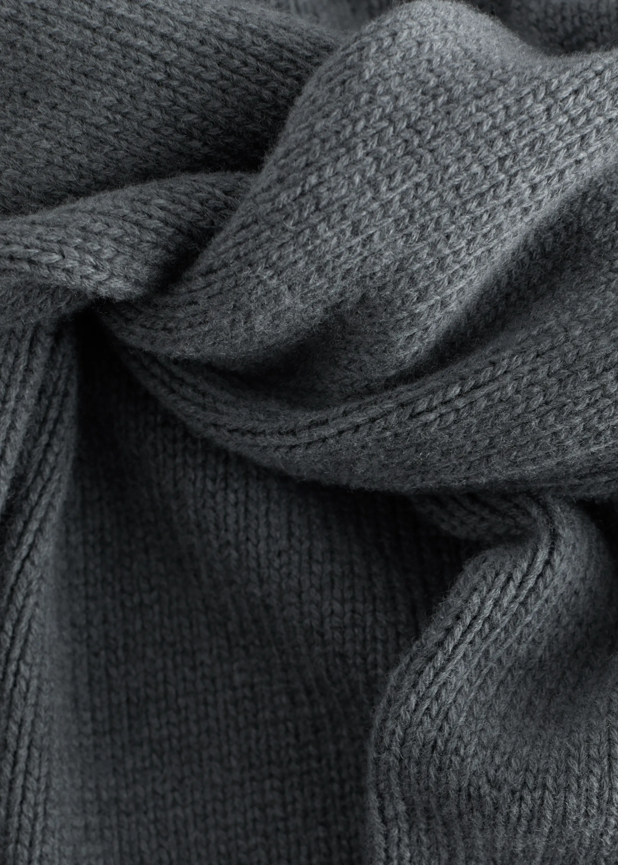 Pull à col roulé en laine et cachemire - Gris foncé