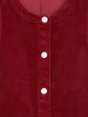 Robe en velours côtelé de coton - Rouge foncé — photo 2