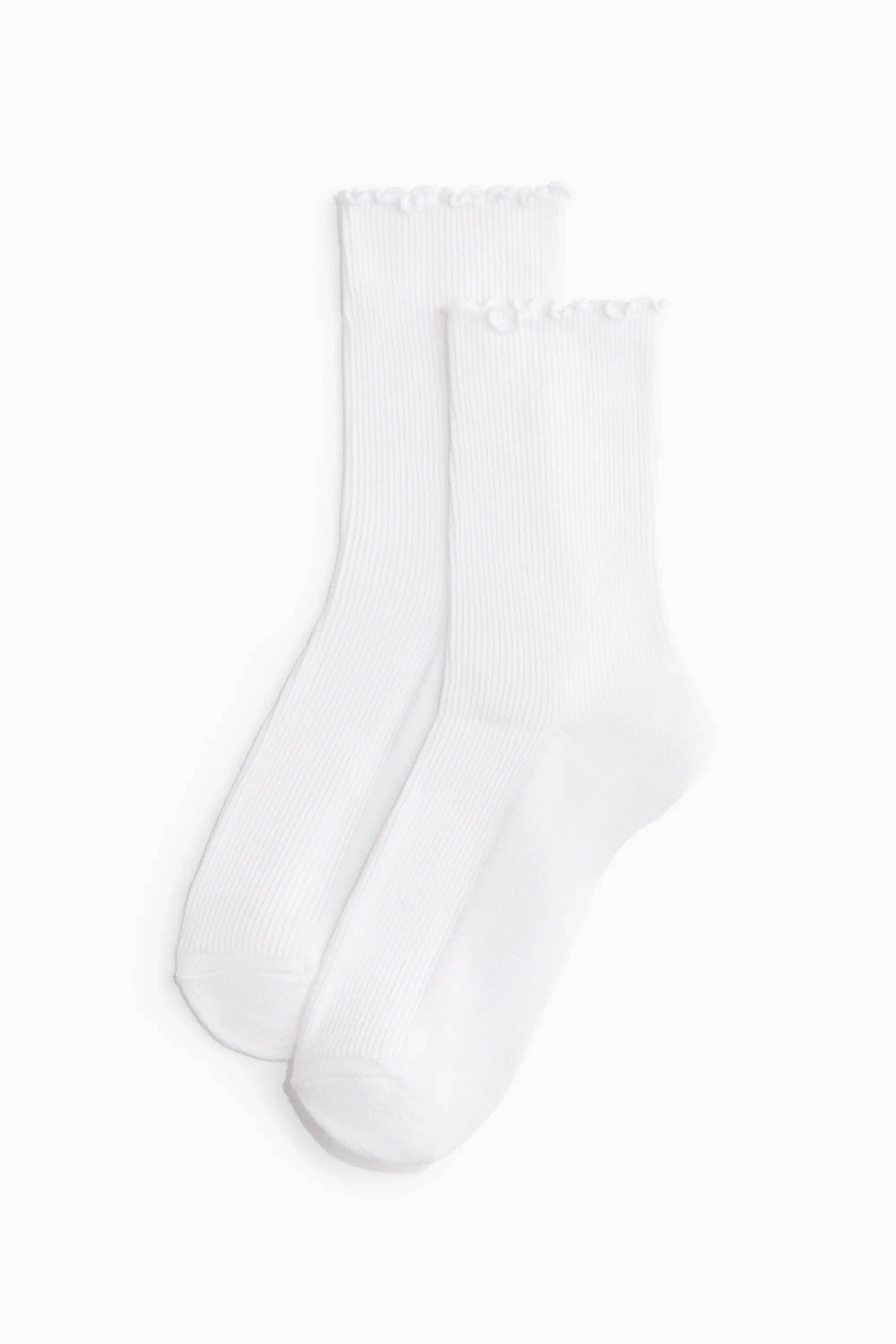 Lot de 5 paires de chaussettes en maille côtelée - Blanc