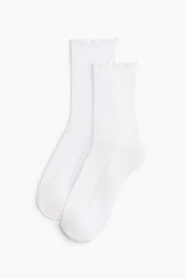 Lot de 5 paires de chaussettes en maille côtelée - Blanc — photo 1