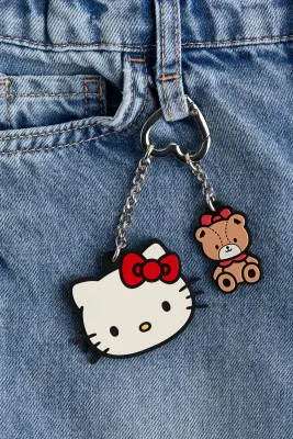 Jean à jambes larges avec charm - Bleu denim/Hello Kitty — photo 1