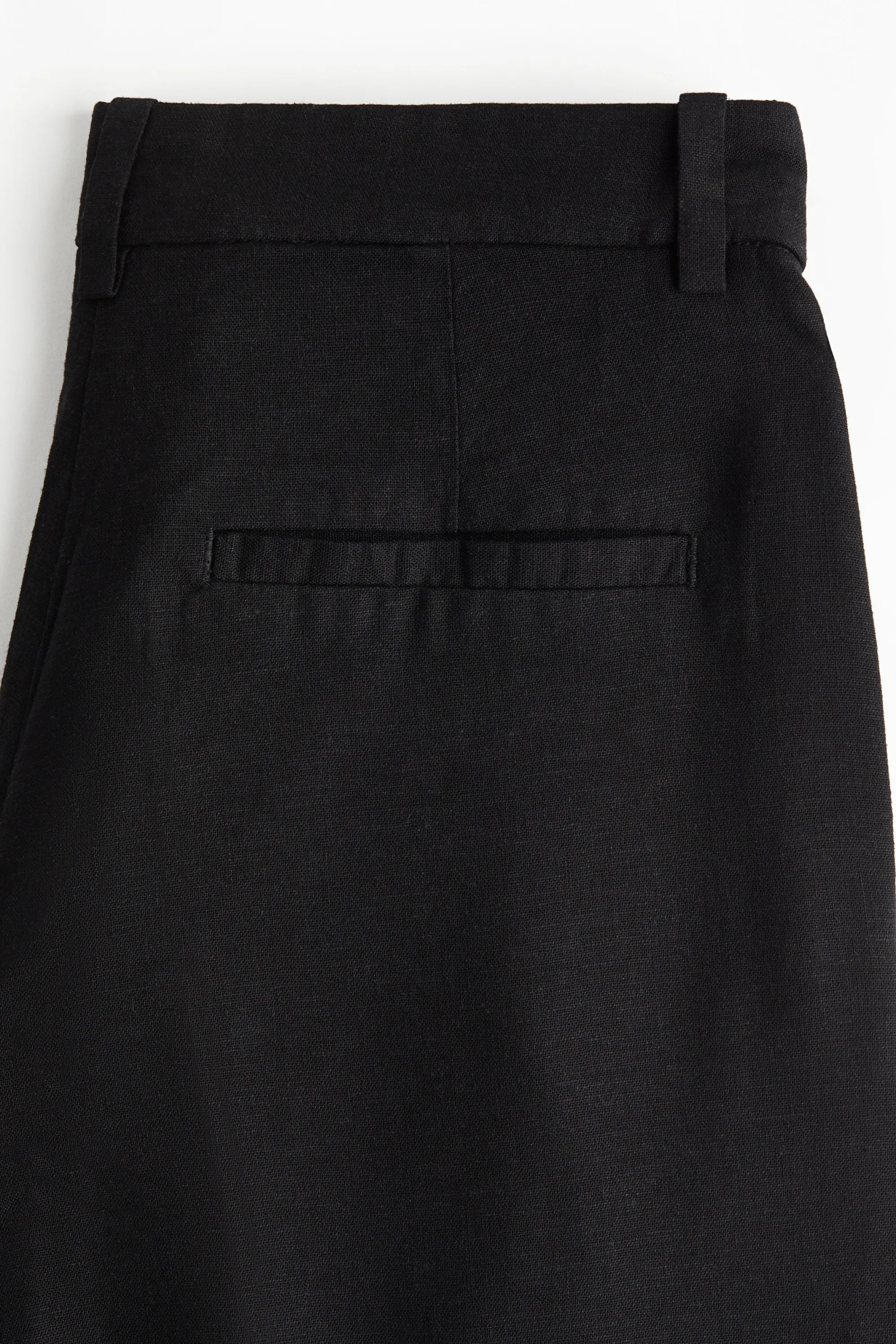 Pantalon large en lin mélangé - Noir