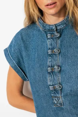 Robe courte en jean — photo 5