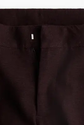 Pantalon chic en lin mélangé - Bordeaux — photo 1
