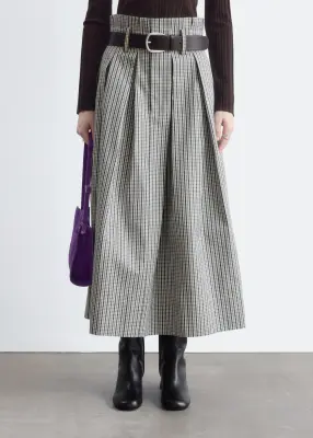 Jupe midi plissée - Gris/Rayé — photo 2
