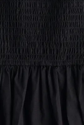 Robe à bretelles fines en coton avec jupe évasée - Noir — photo 4