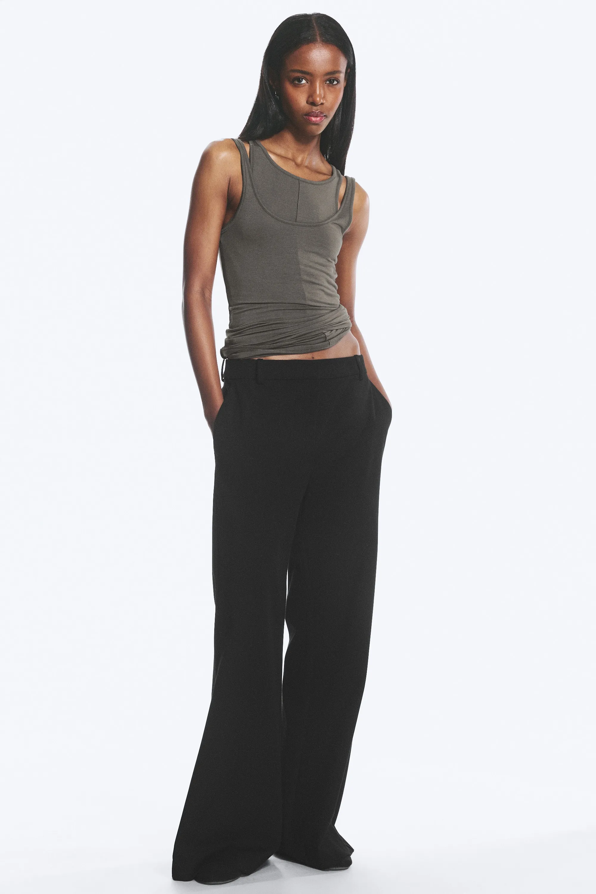 Pantalon de costume évasé - Noir