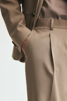 Pantalon de costume Loose Fit - Beige — photo 1