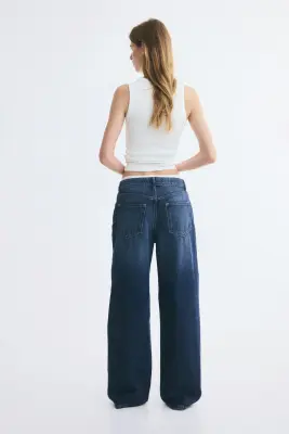 Wide Regular Waist Jeans - Bleu denim foncé — photo 4