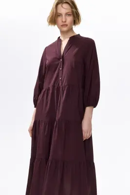 Robe midi à étages - Violet foncé — photo 1