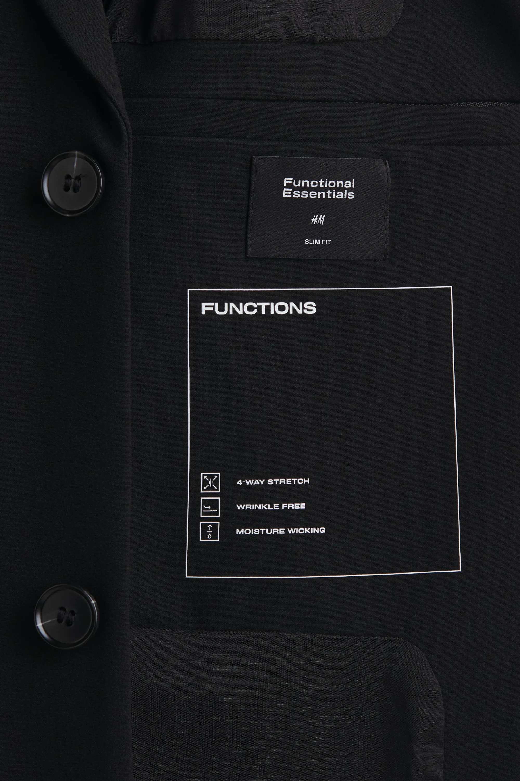 Veste de costume Wrinkle-resistant Slim Fit - Noir