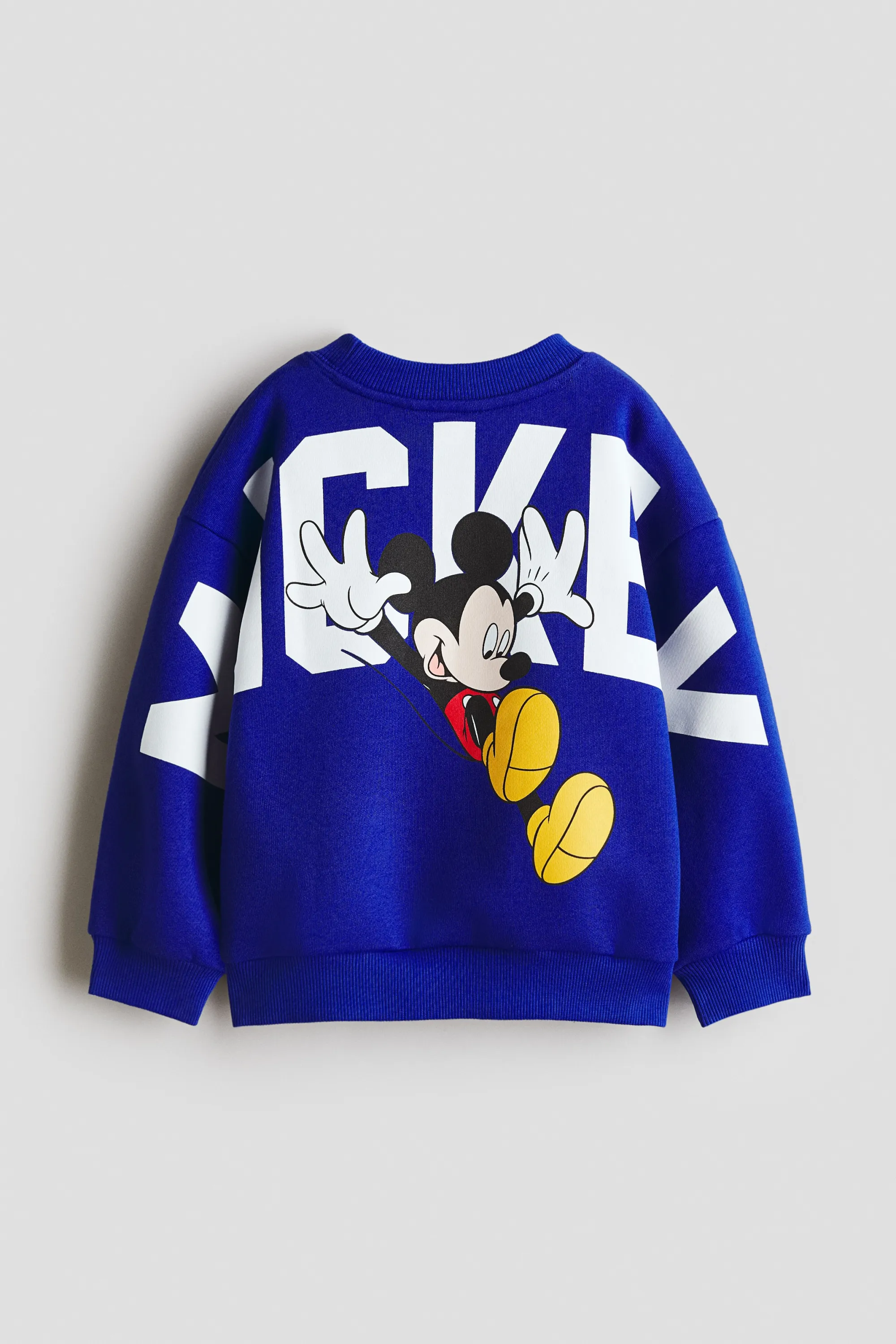 Sweat imprimé à l'intérieur brossé - Bleu foncé/Mickey