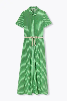 Longue robe-chemise rayée