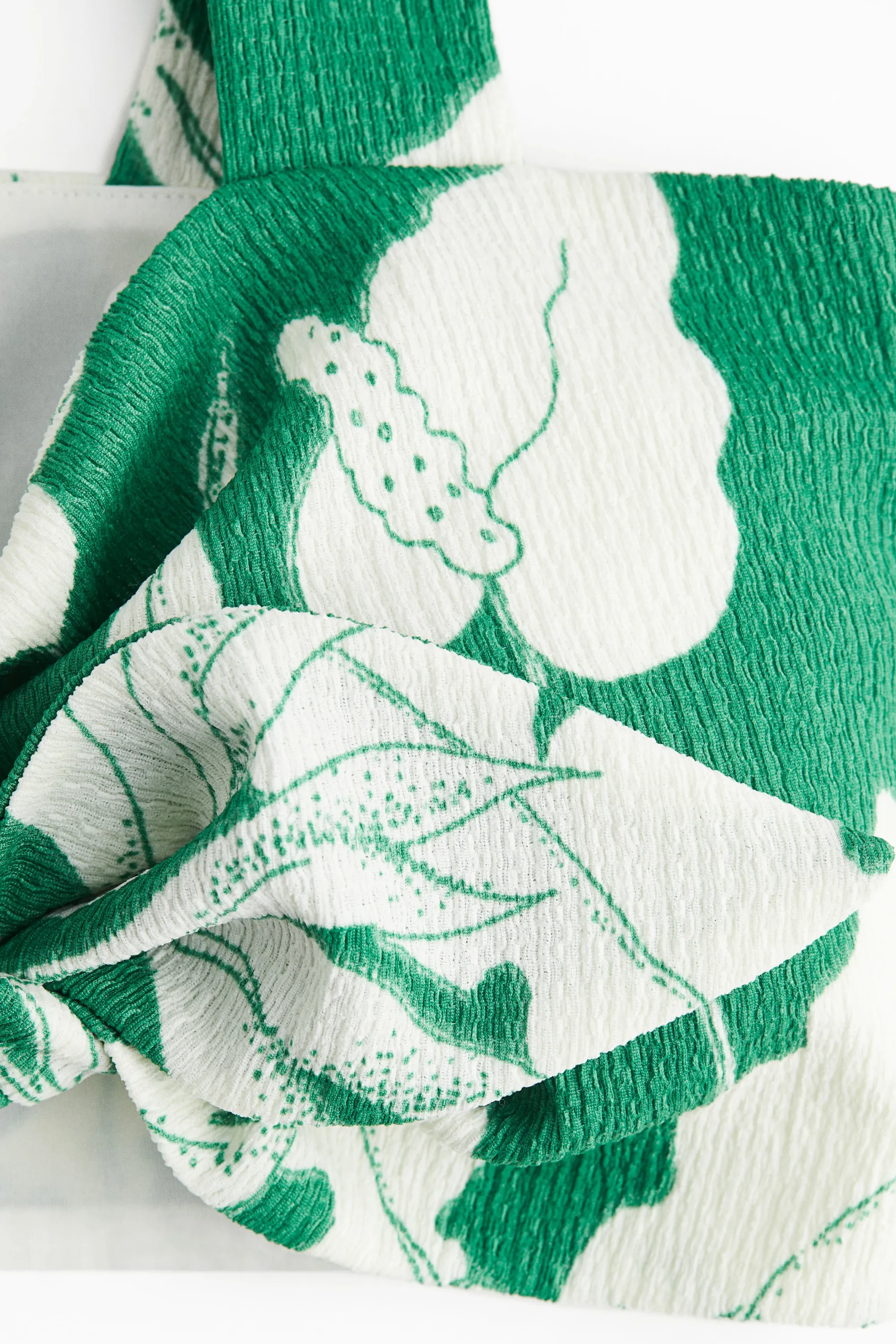 Crop top avec détail noué - Vert/fleuri
