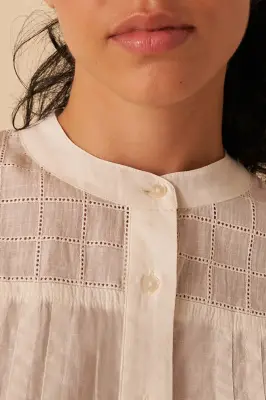 blouse ray ecru — photo 3