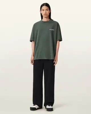 ALLSAINTS Halcyon Short Sleeve Crew T-Shirt Garnet Green — photo 3