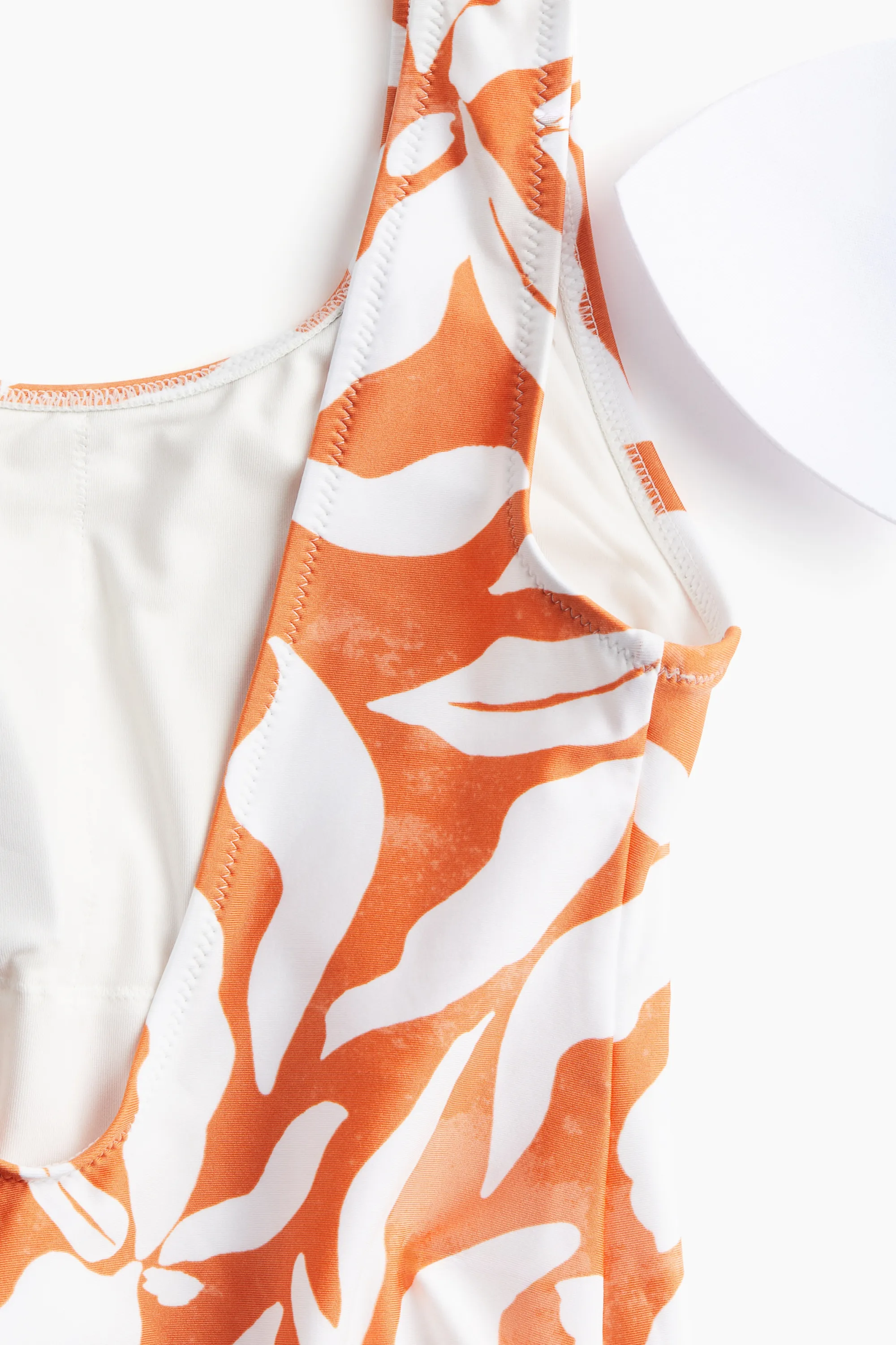 Maillot de bain paddé High leg - Orange/motif