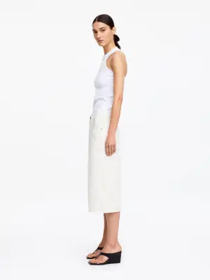 Short long en jean - Blanc cassé — photo 2
