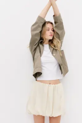 Veste en twill - Vert kaki clair — photo 2