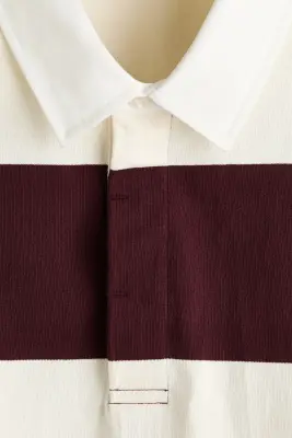 Polo de rugby Regular Fit en coton - Bordeaux/rayé — photo 4
