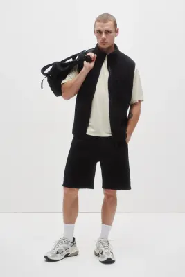 Regular Fit Teddy Sports gilet - Noir — photo 3