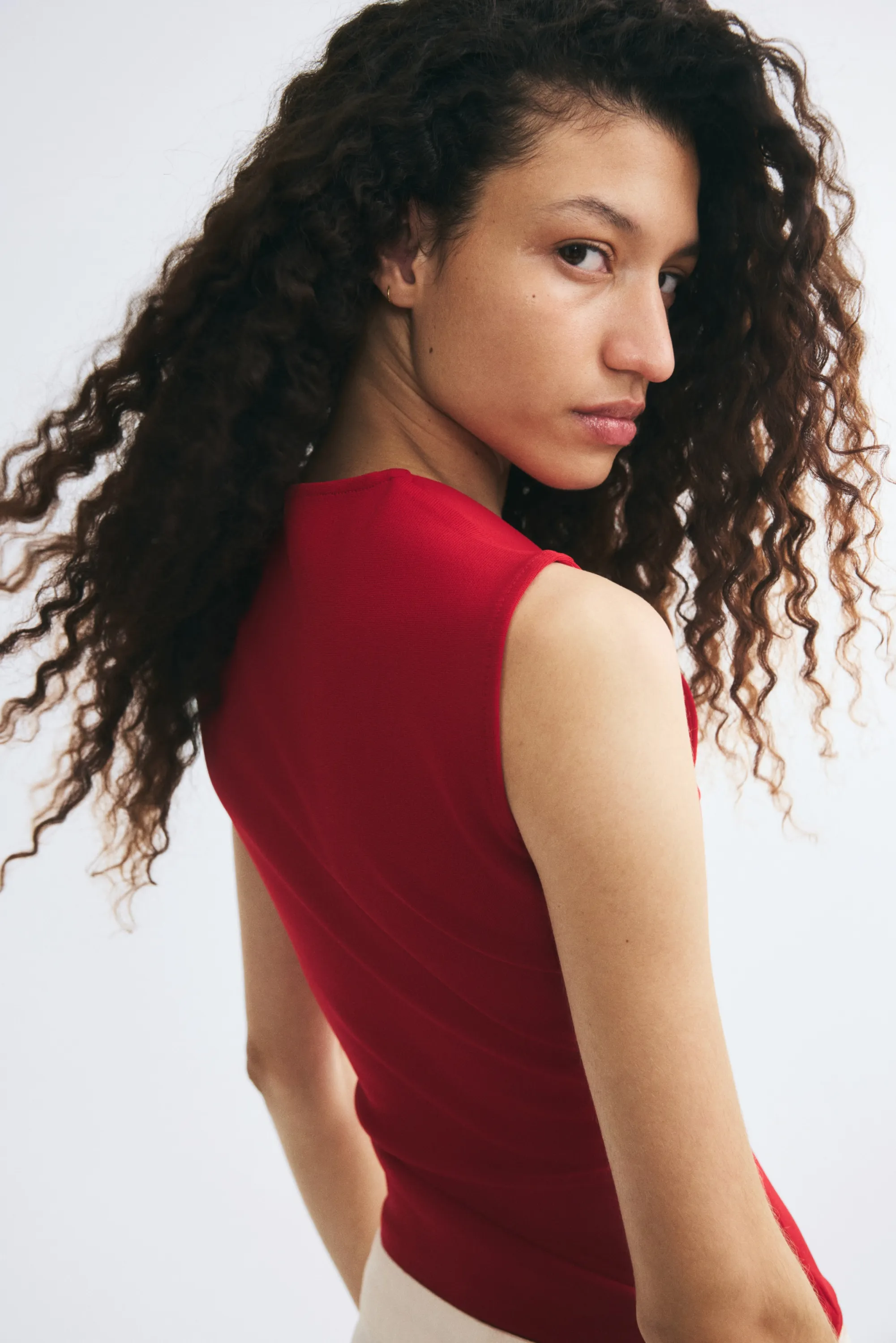 Top sans manches en jersey - Rouge