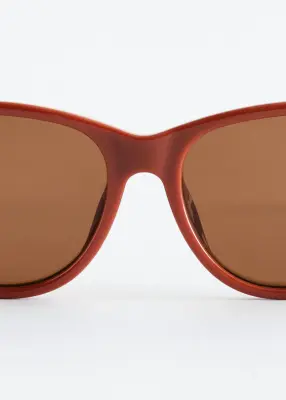 Lunettes de soleil ovales œil-de-chat - Rouille foncé — photo 1